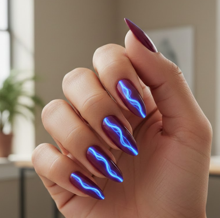 purple and blue nails