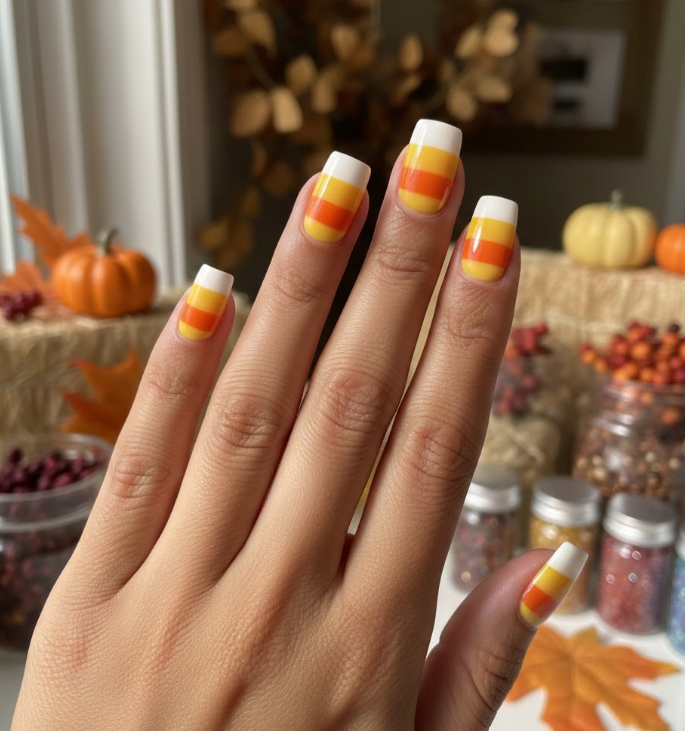 candy corn nails