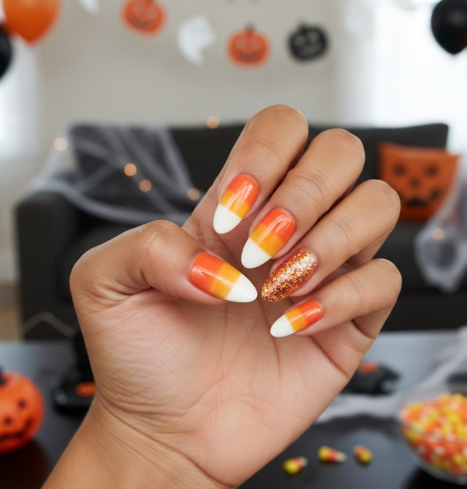 candy corn nails