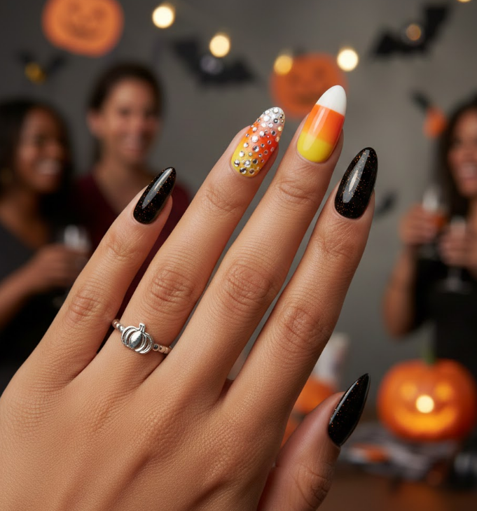 candy corn nails