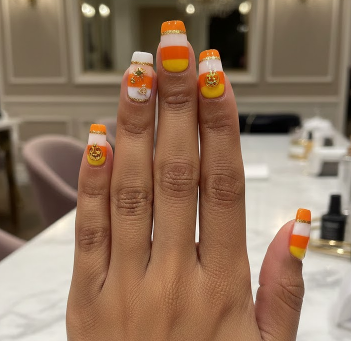 candy corn nails