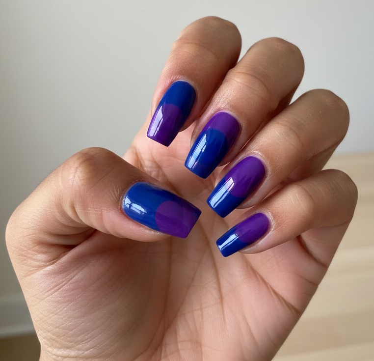 purple and blue nails