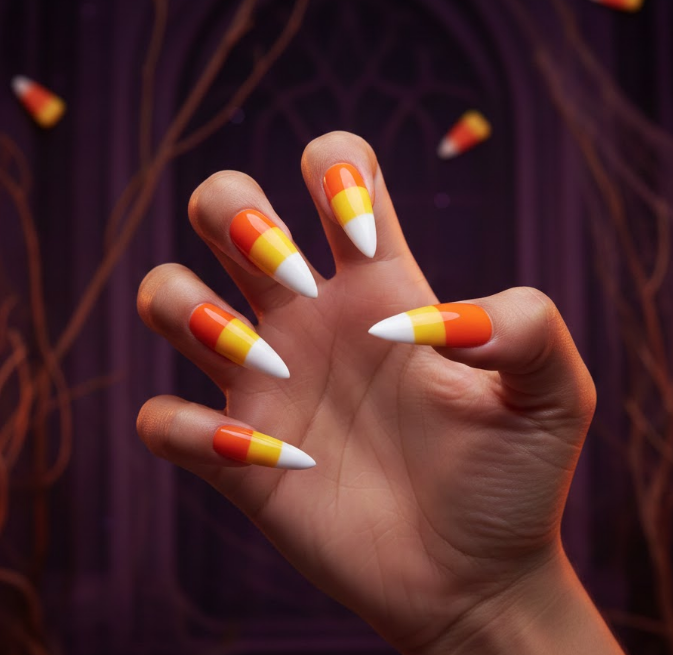 candy corn nails