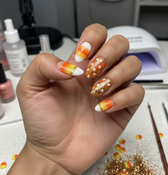 candy corn nails