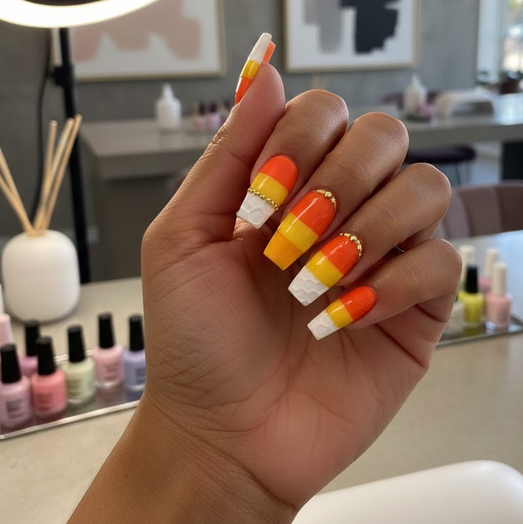 candy corn nails