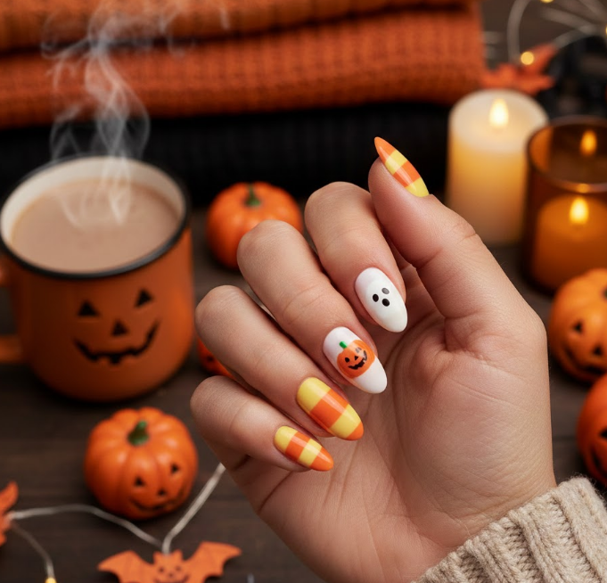 candy corn nails