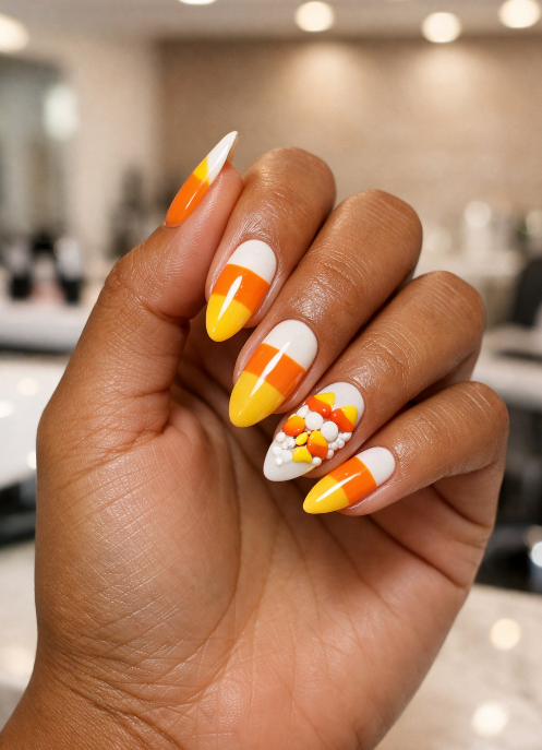 candy corn nails