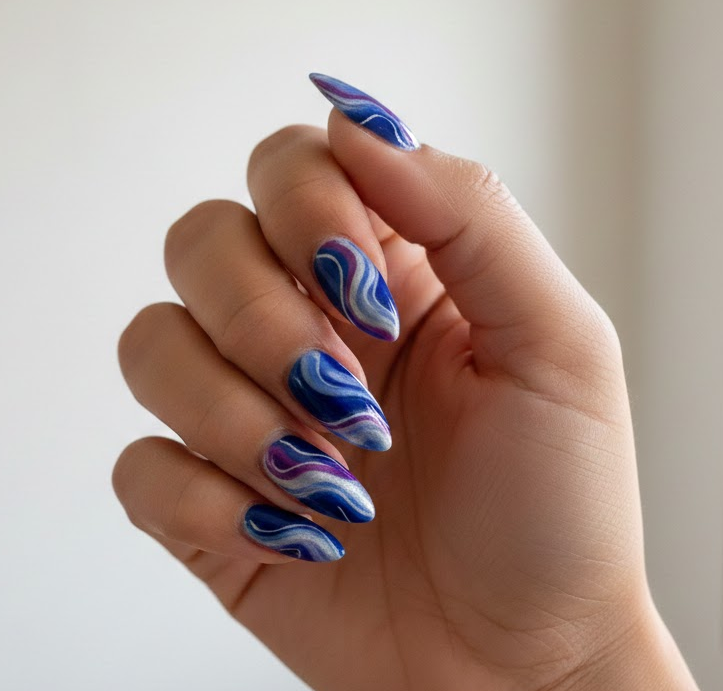 purple and blue nails