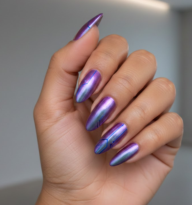 purple and blue nails