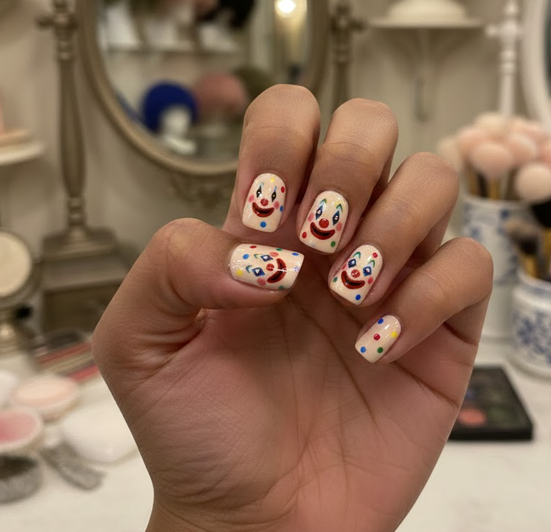 clown nails