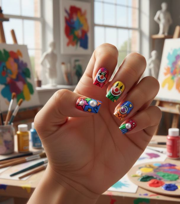 clown nails