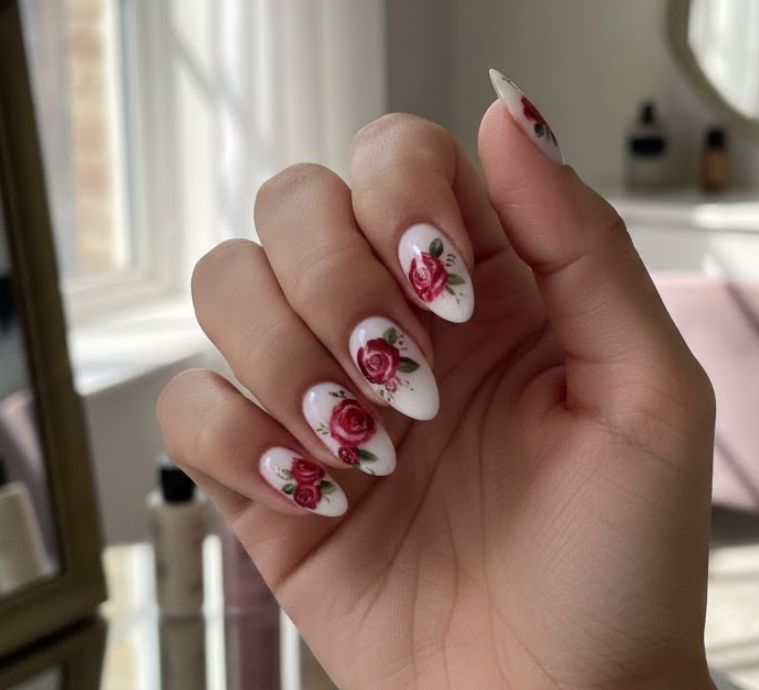rose nail designs