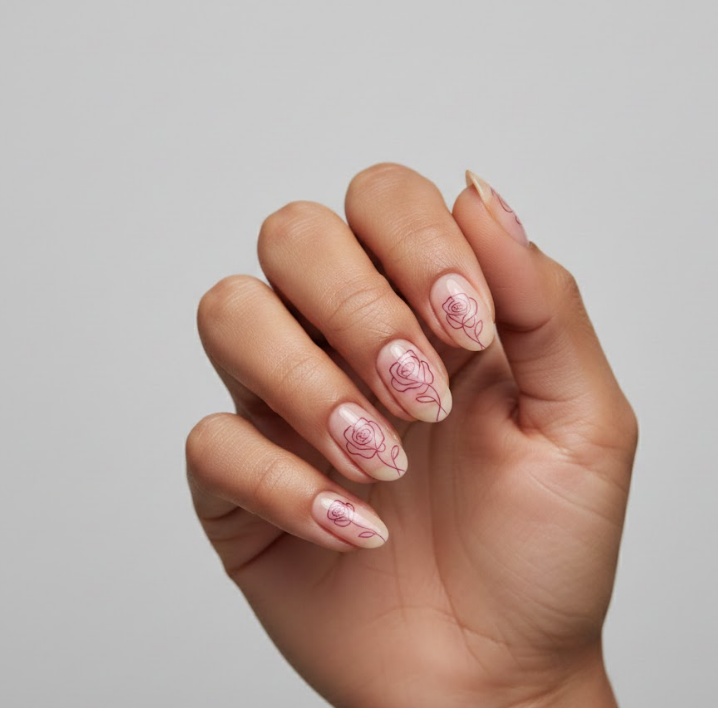 rose nail designs