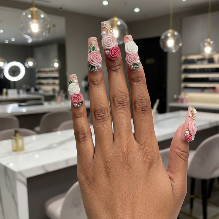 rose nail designs