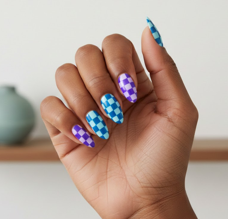 purple and blue nails