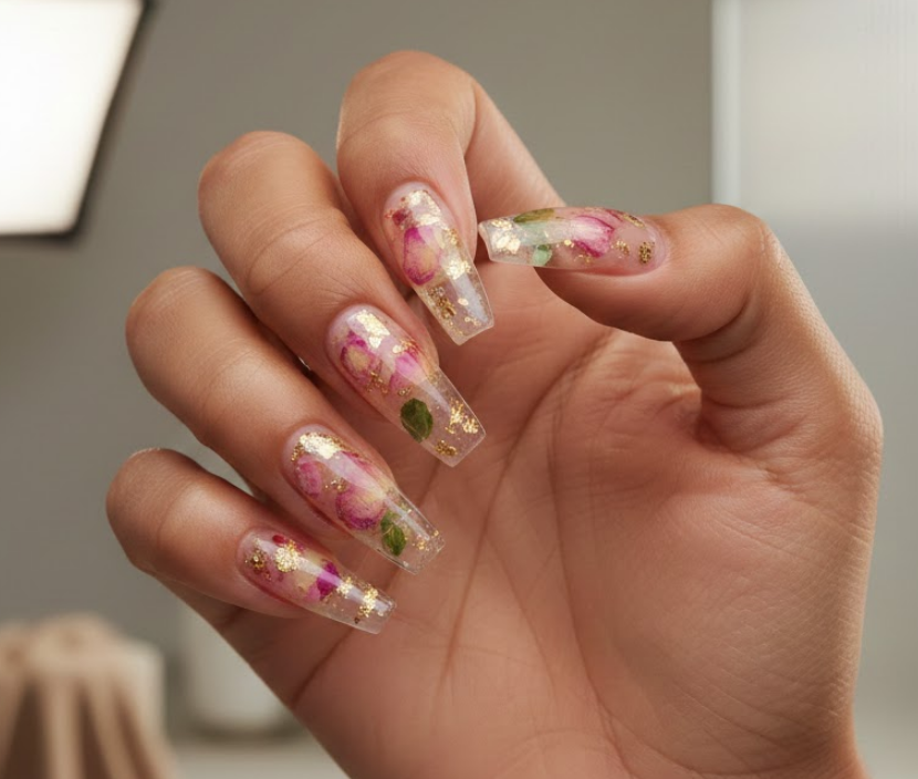 rose nail designs