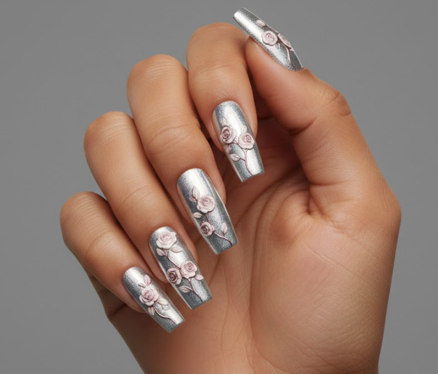 rose nail designs