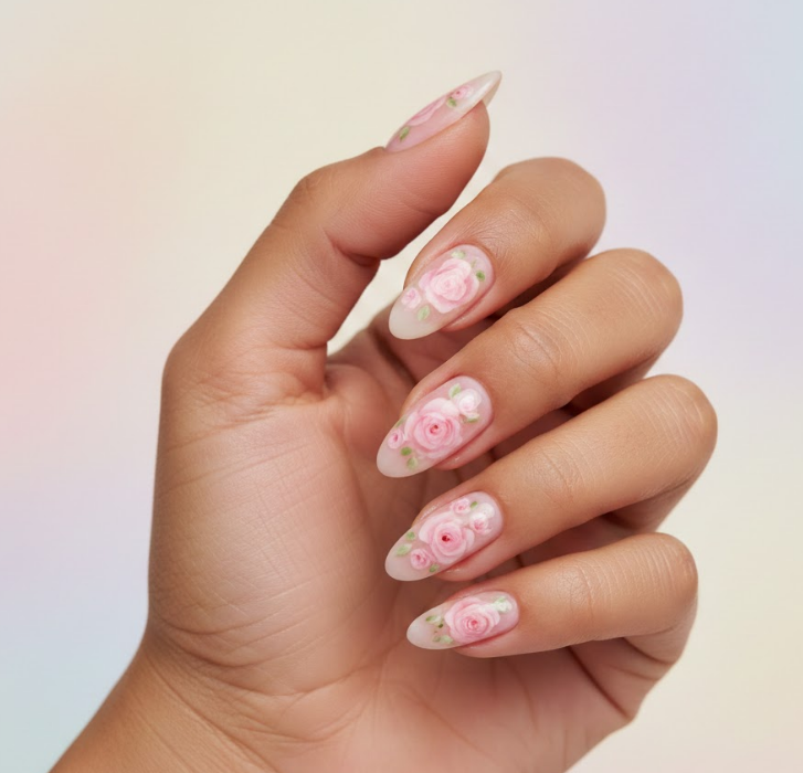 rose nail designs
