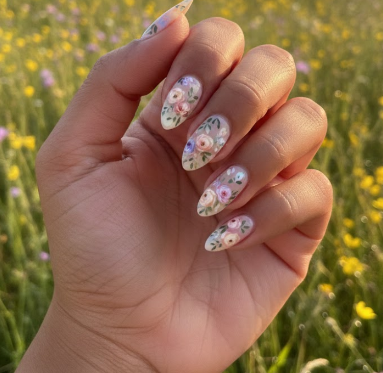 rose nail designs