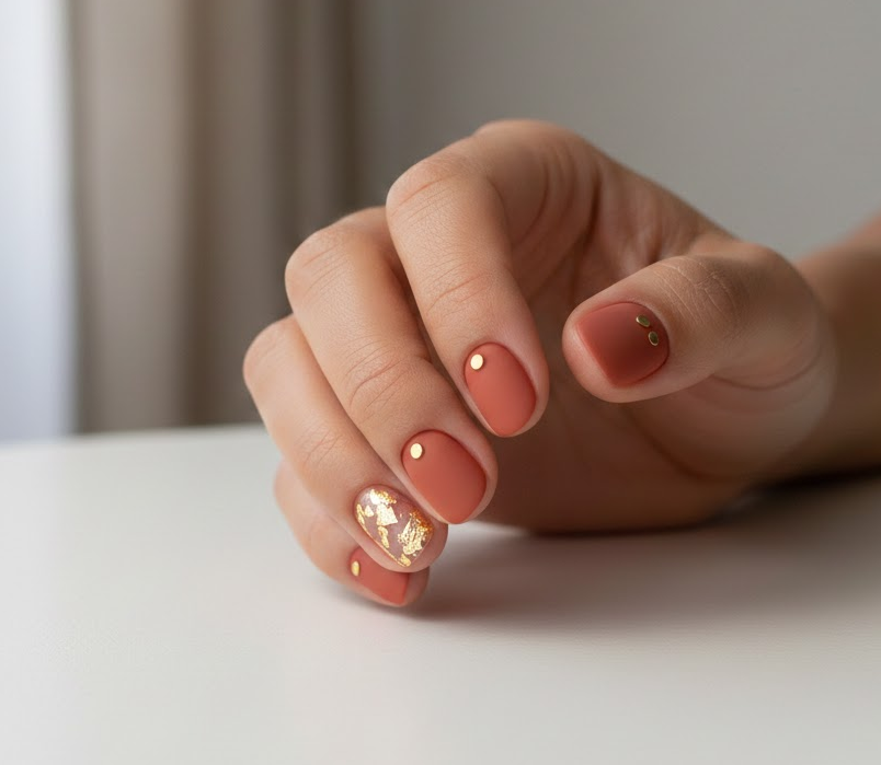 orange and gold naills