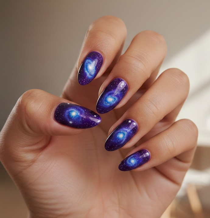 purple and blue nails