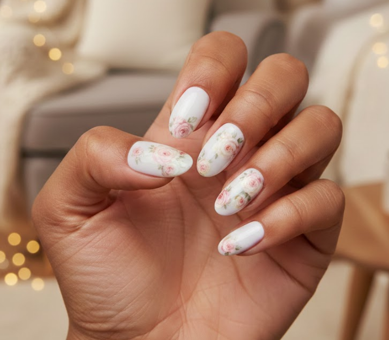 rose nail designs