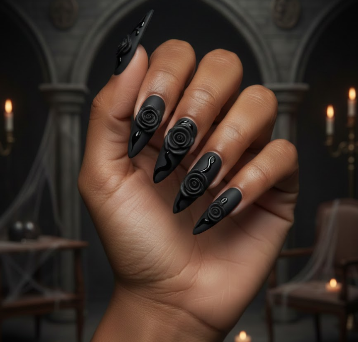 rose nail designs