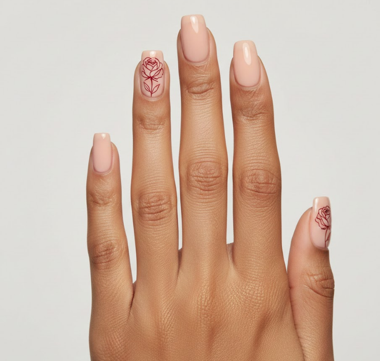 rose nail designs