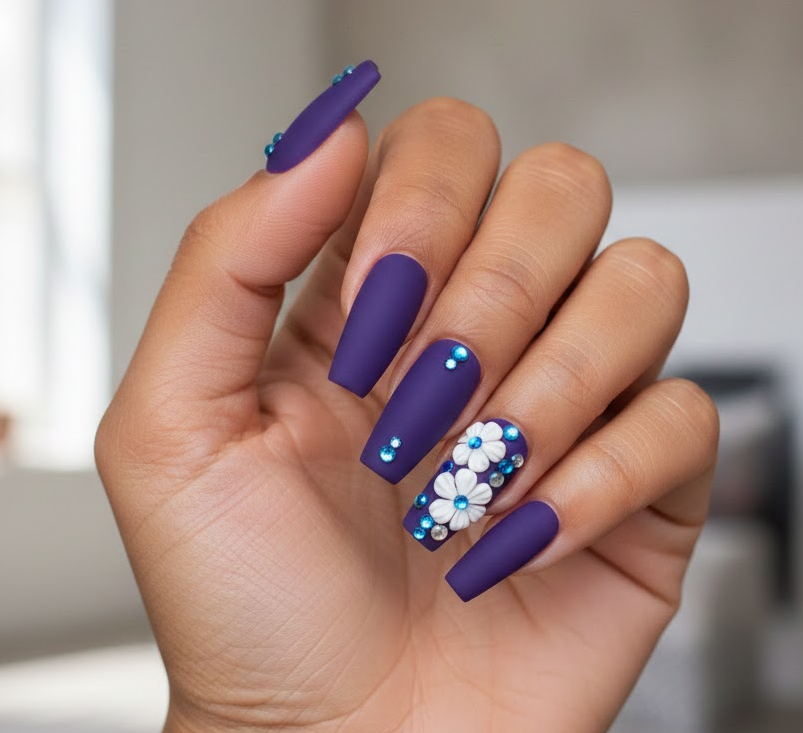 purple and blue nails