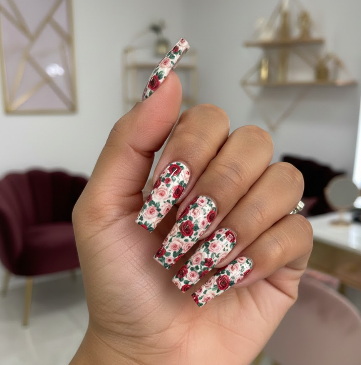 rose nail designs