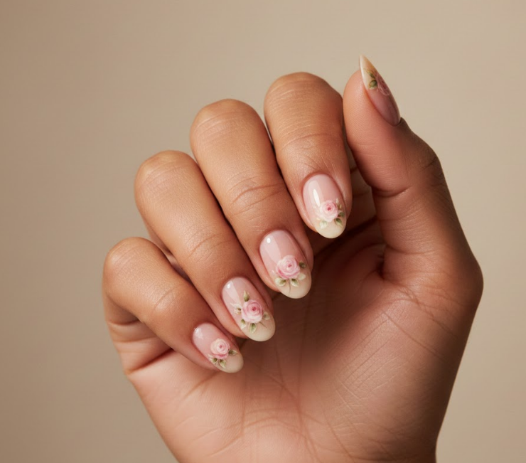 rose nail designs
