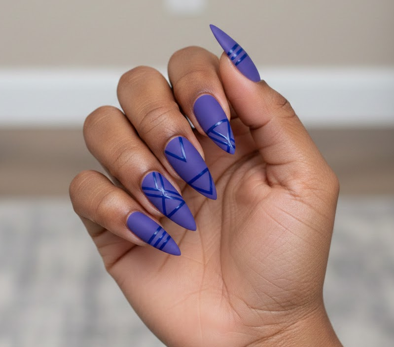 purple and blue nails