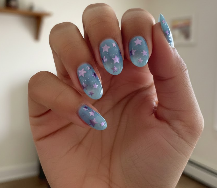 purple and blue nails