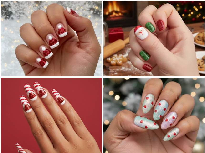 santa hat nails: your festive manicure guide to christmas cheer!