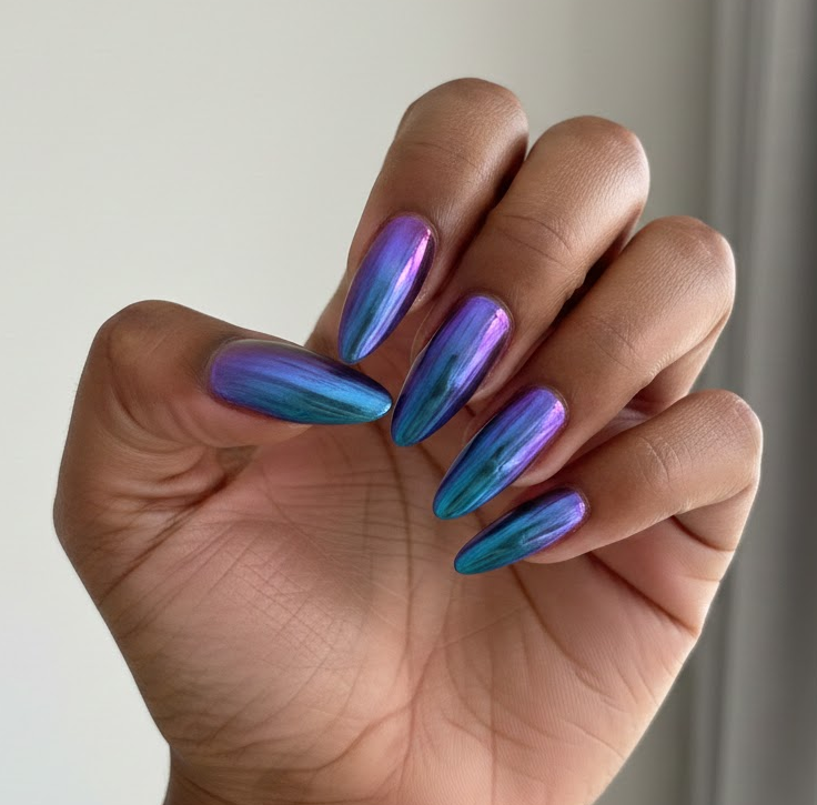 purple and blue nails