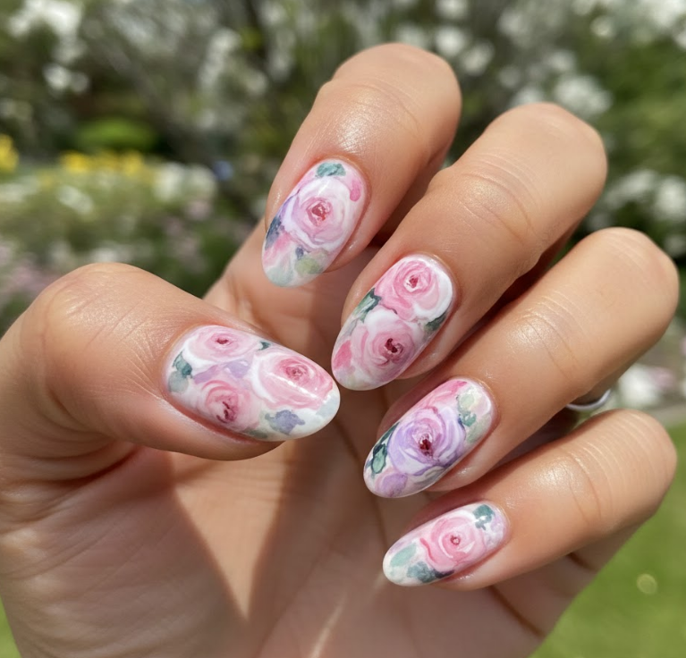 watercolor nails
