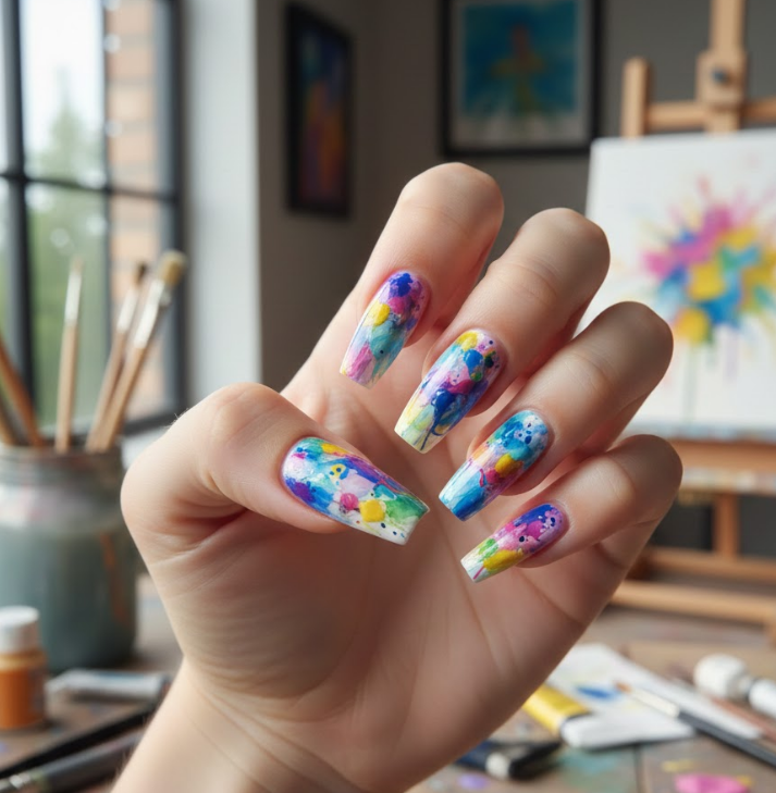 watercolor nails