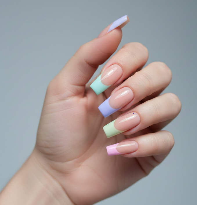long french tip nails