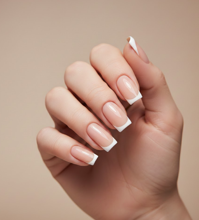 long french tip nails