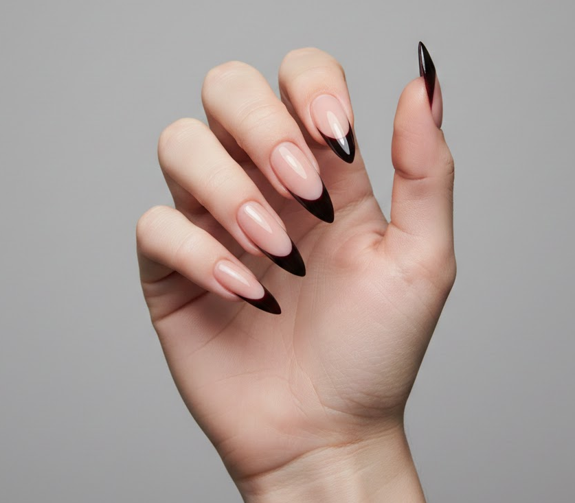 long french tip nails