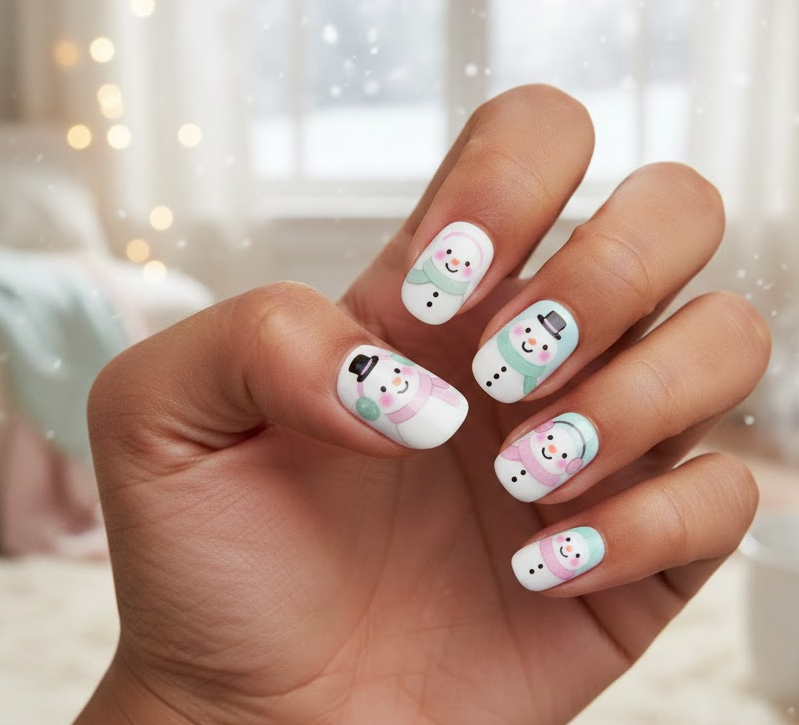 snowman nails
