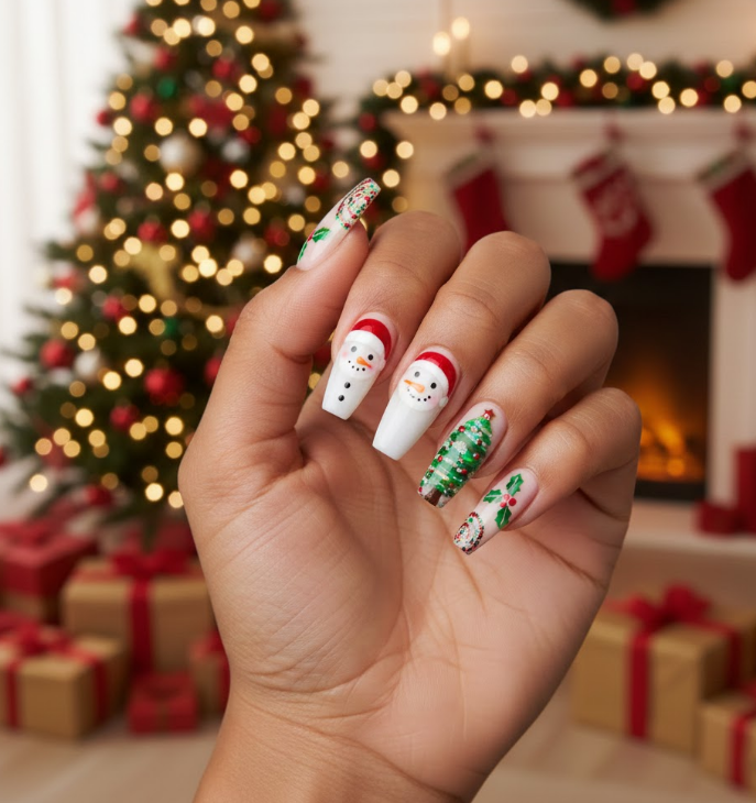 snowman nails