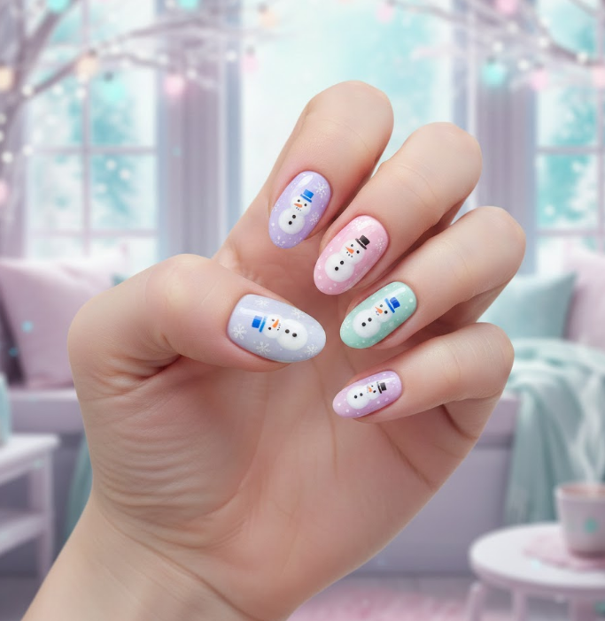 snowman nails