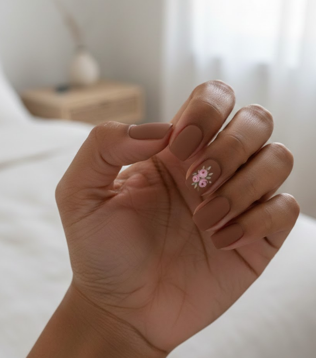pink and brown nails