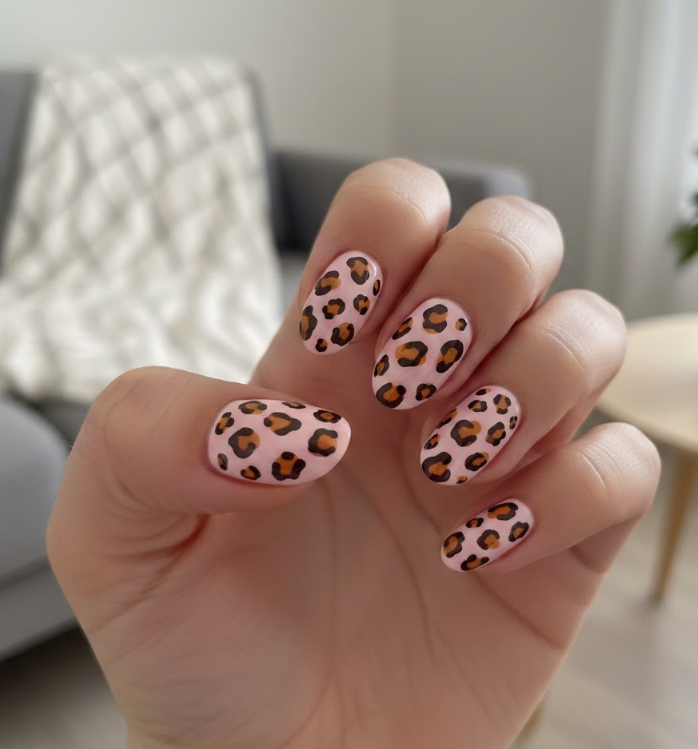 pink and brown nails