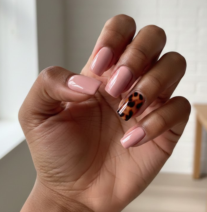pink and brown nails