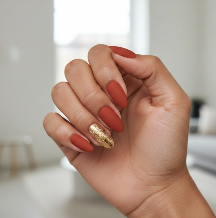 orange and gold naills