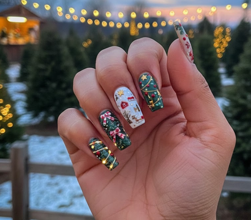 christmas tree nails
