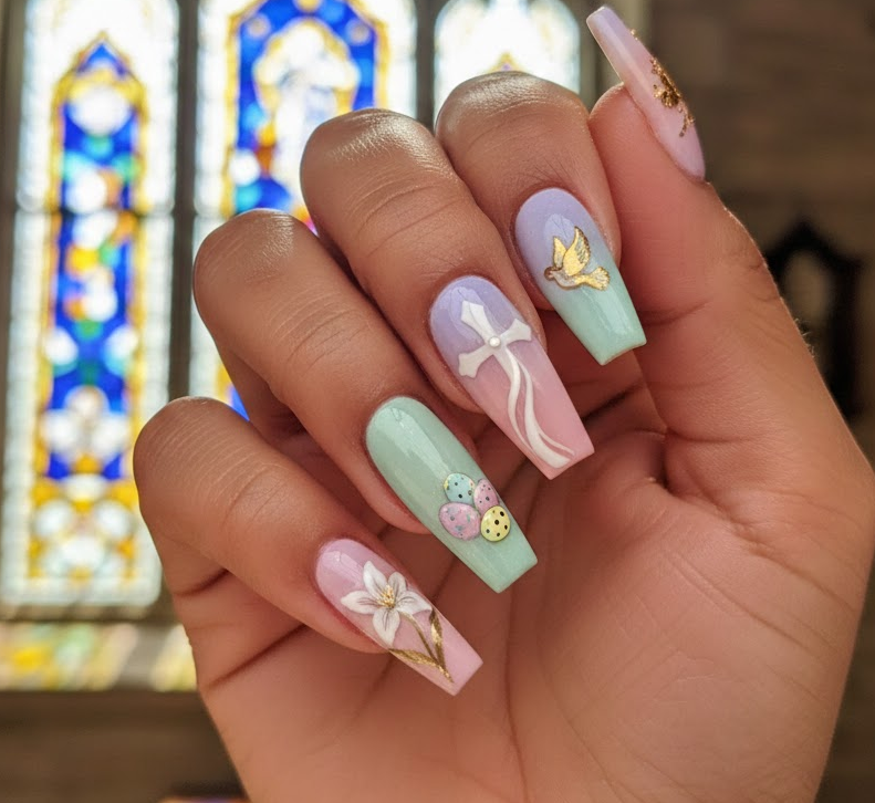 easter egg nail