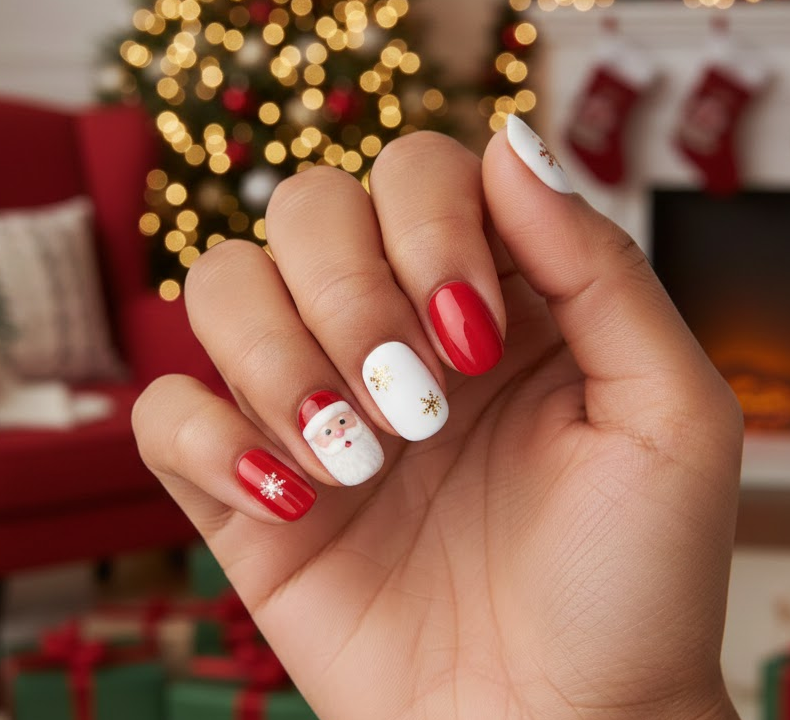 santa claus nails
